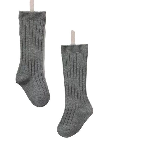 New 12-18 months Baby, cotton knee high socks light gray - Picture 1 of 8
